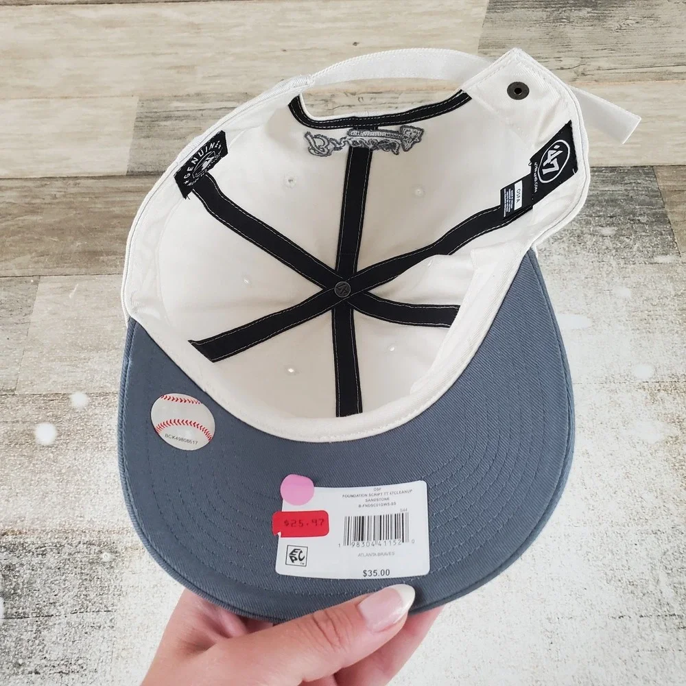 47 Brand Atlanta Braves Foundation Cleanup Cap System Blue Sand Adjustable Hat